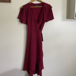 Lulu’s Burgundy wrap dress